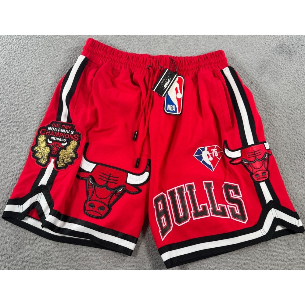 Pro Standard  Chicago Bulls Shorts Men's XL Red Six Time Champion NBA NWT